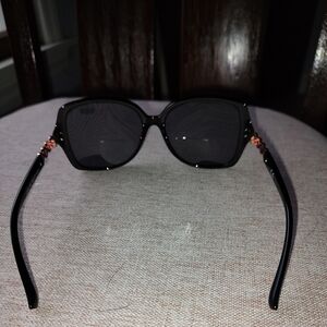 Wide Framed Black Bifocal Sunglasses 2.5 Magnification